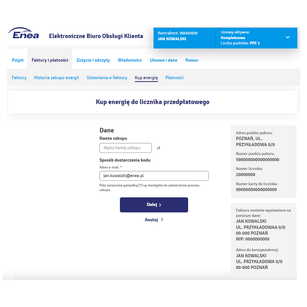 Screen z Eboka doładowanie licznika