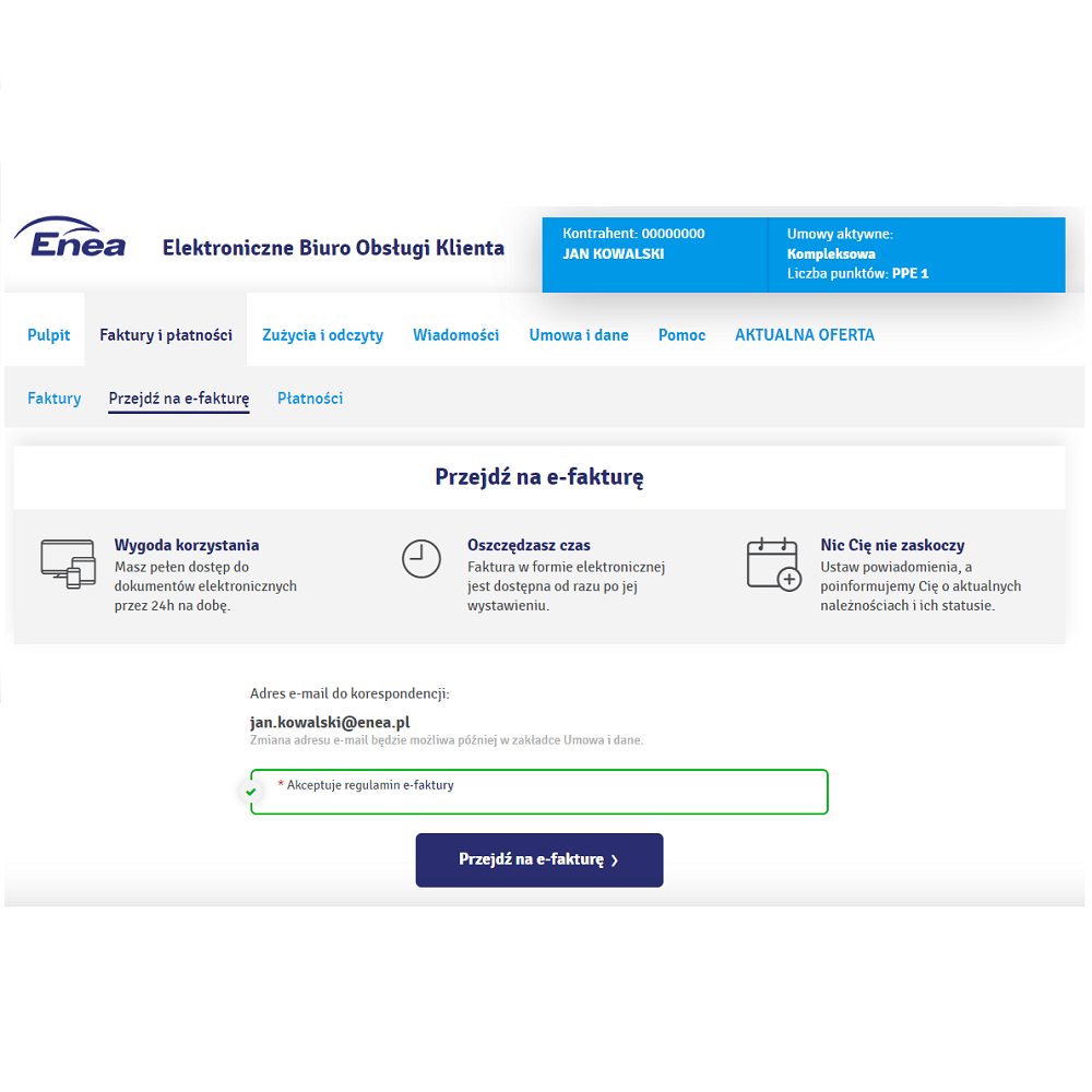 Screen z Ebok e-faktura