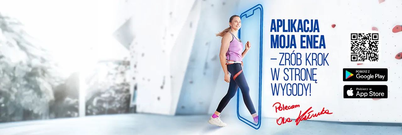 Sportsmenka Ola Kałucka promująca aplikację Moja Enea