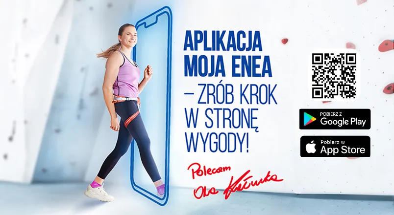 Sportsmenka Ola Kałucka promująca aplikację Moja Enea