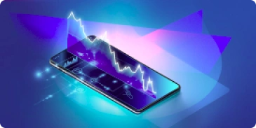 Telefon komórkowy z wizualizacją wykresu