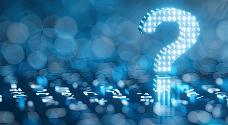 Znak zapytania z kodem binarnym