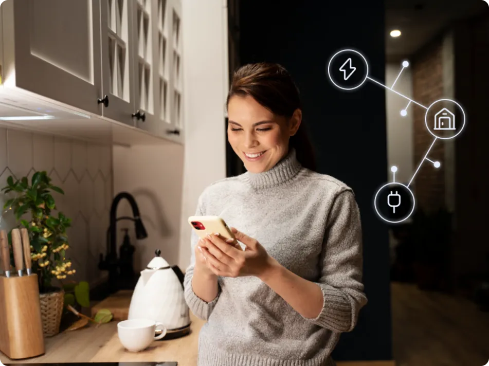 Kobieta korzysta z Enea Smart na telefonie